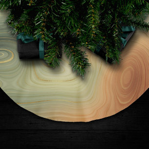 Golden Strata   Peach Burnt Orange Green Agate Brushed Polyester Tree Skirt