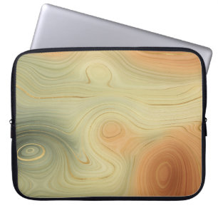 Golden Strata   Peach Burnt Orange Green Agate Laptop Sleeve