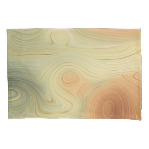 Golden Strata   Peach Burnt Orange Green Agate Pillowcase