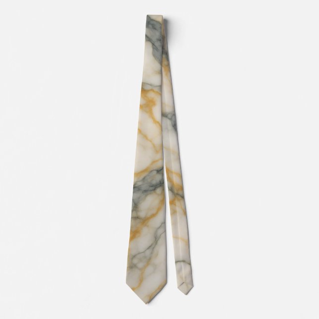 Golden Stratum Marble Texture Pattern Tie (Front)