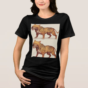 Golden Stripe Guardian – Powerful Fantasy Animal Tri-Blend Shirt