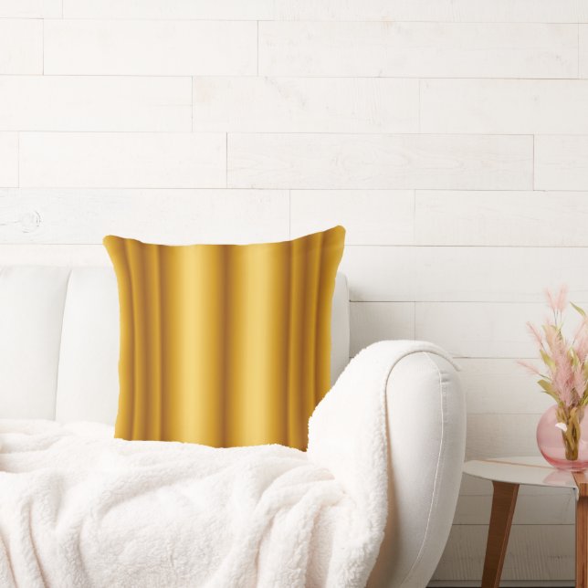 Golden Striped Christmas Throw Pillow (Couch)