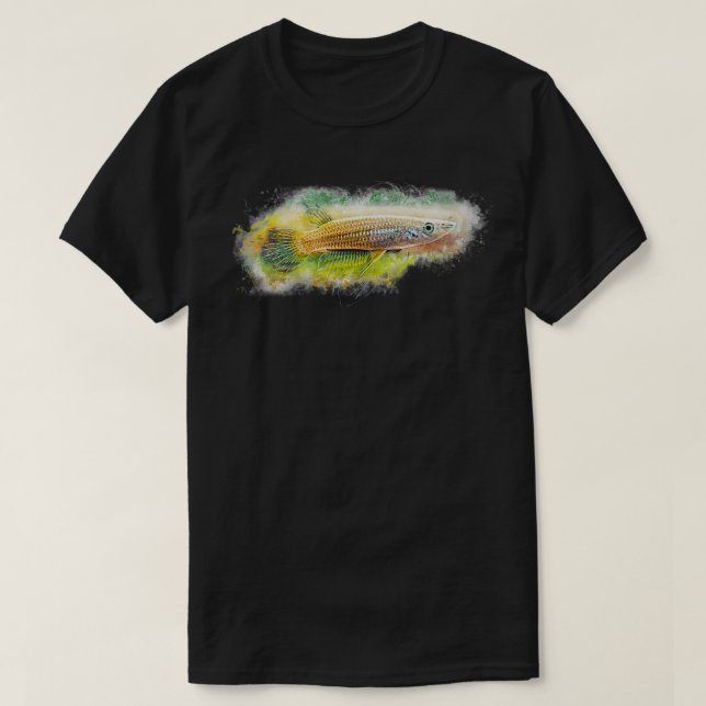 Golden striped pike Aplocheilus lineatus T-Shirt (Design Front)