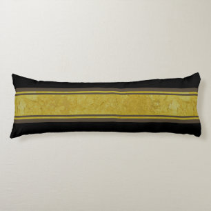 Golden Stripes dark brown + your background colour Body Pillow