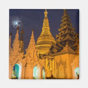 Golden Stupa And Temples Magnet