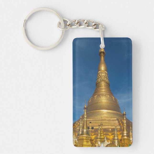 Golden Stupa Temple Keychain (Front)