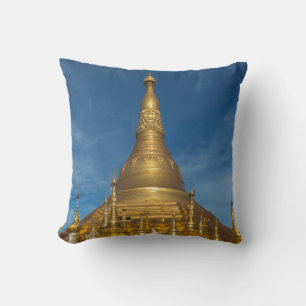 Golden Stupa Temple Throw Pillow