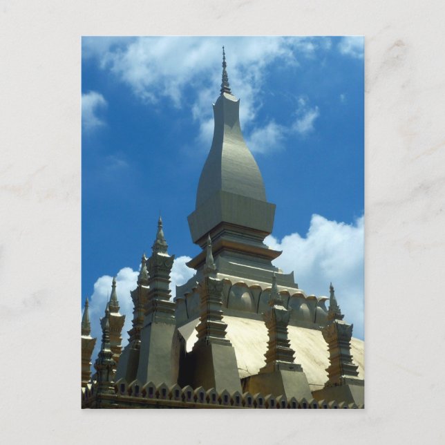 golden stupa top lao postcard (Front)