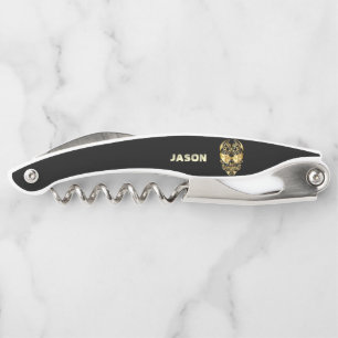 Golden Sugar Skull Corkscrew