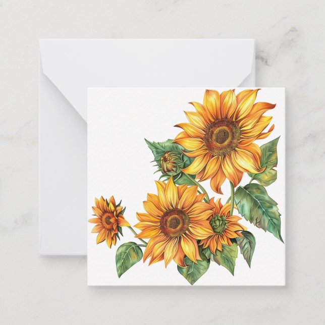 Golden Summer Sunflowers Card (Front)