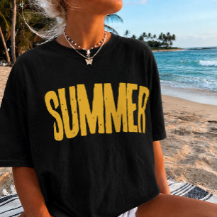 Golden Summer Vibes Graphic Tee Minimalist Tshirt