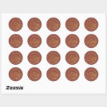 Golden sun logo wedding classic round sticker<br><div class="desc">Elevate your wedding presentation with these custom round stickers featuring a minimalist sunset line art emblem on a warm red-brown background. Personalized with the couple’s names and wedding date, these elegant stickers are perfect for sealing envelopes, decorating favour bags, gift boxes, or adding a special touch to place settings and...</div>