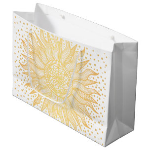 Golden Sun Mandala Confetti Large Gift Bag