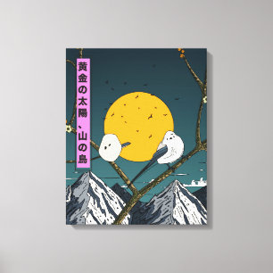Golden Sun, Mountain Birds Canvas Print