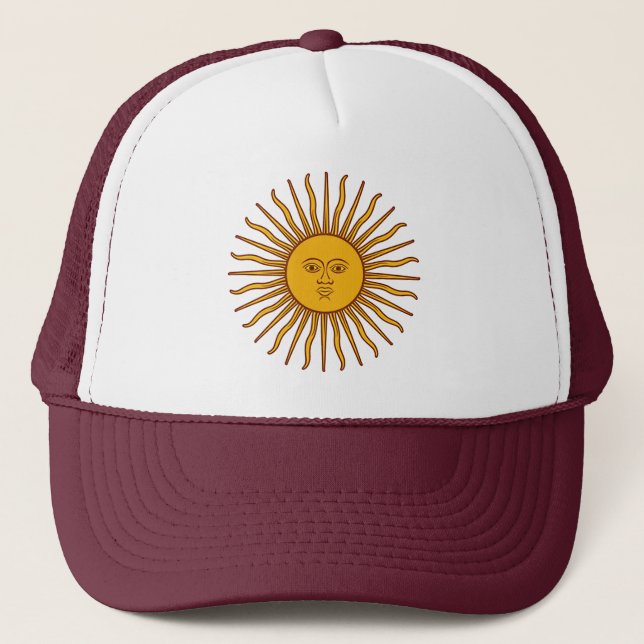 Golden Sun of May Argentina Flag Beach Hat (Front)