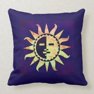 Golden Sun on Purple Throw Pillow