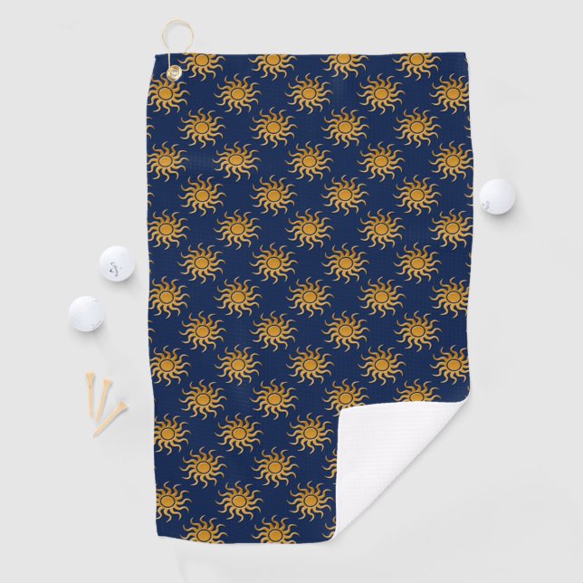 Golden Sun Pattern by Shirley Taylor Golf Towel (InSitu)