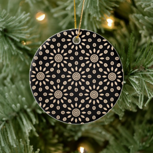 Golden Sun Retro Ceramic Ornament (Tree)