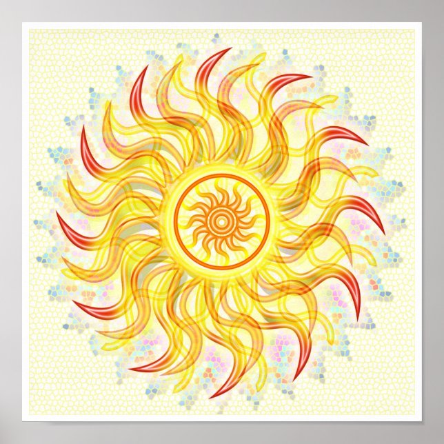 Golden Sun Sparkling Chakra Poster (Front)
