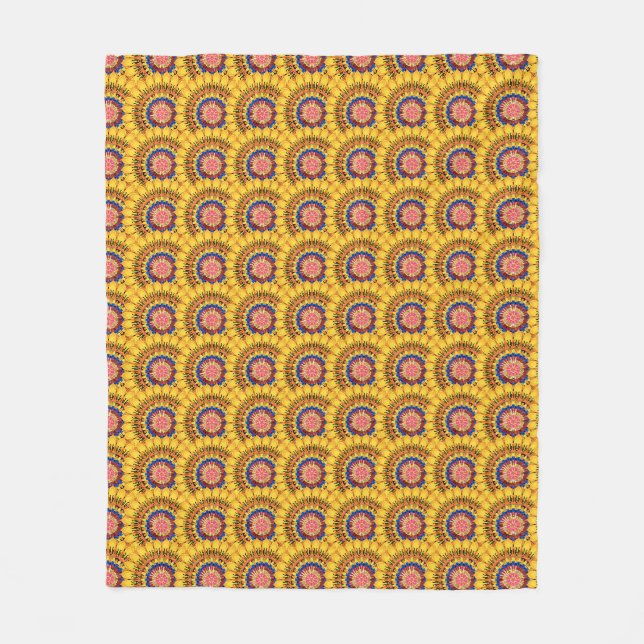 Golden sunburst  fleece blanket (Front)