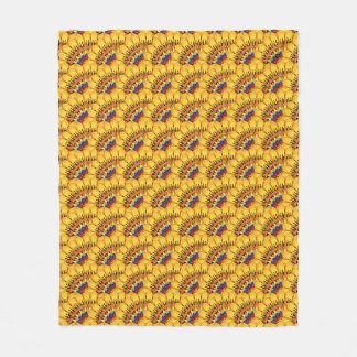 Golden sunburst fleece blanket
