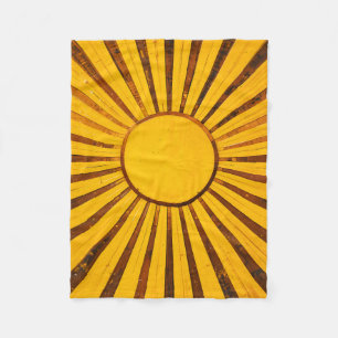 Golden Sunburst Fleece Blanket