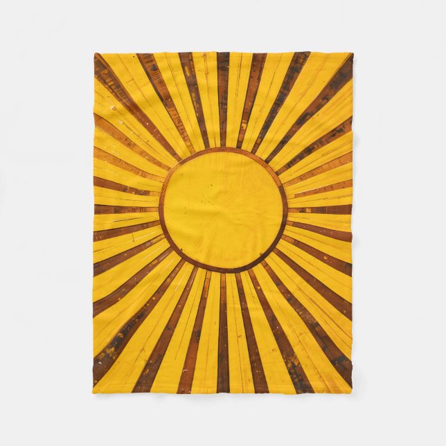 Golden Sunburst Fleece Blanket (Front)