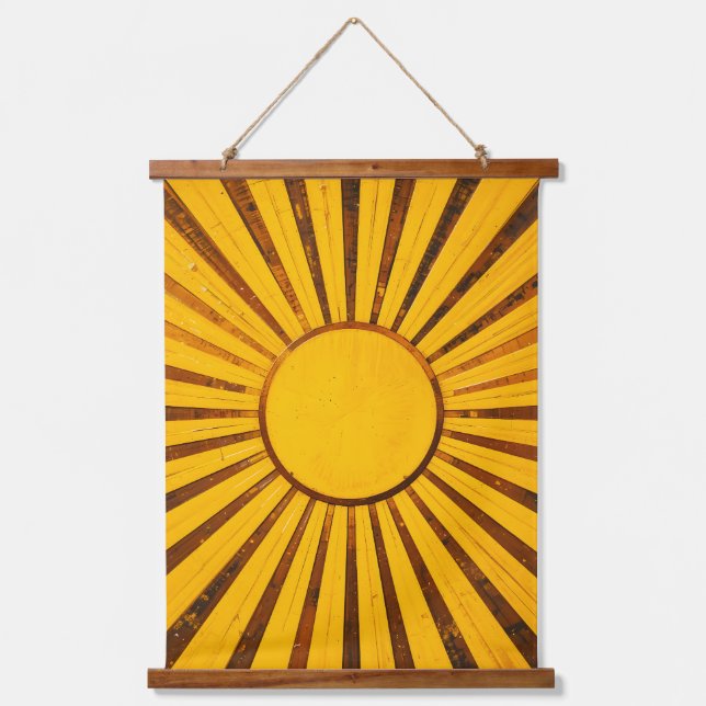 Golden Sunburst Hanging Tapestry (Front)