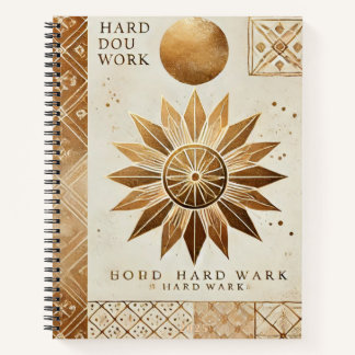 Golden Sunburst Inspirational Spiral Notebook - Ha