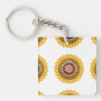 Golden sunburst keychain