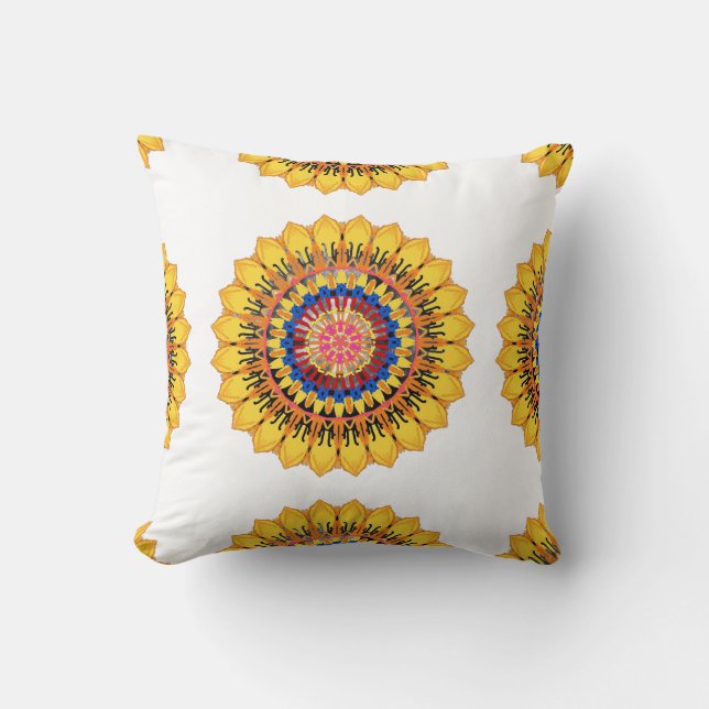 Golden sunburst  throw pillow (Front)