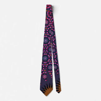 Golden Sunburst tipped geometric dark magenta Tie