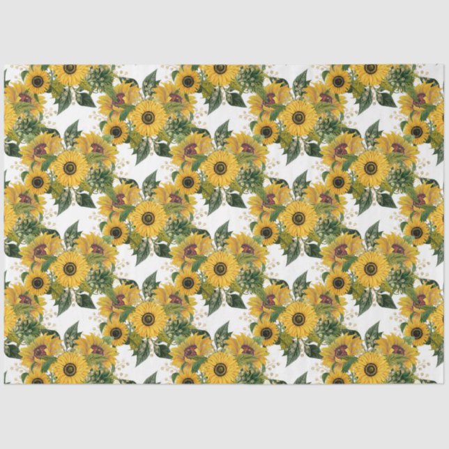 Golden Sunflower Design 7 Tissue Paper (Front)