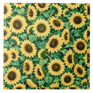 Golden Sunflower Garden Tile