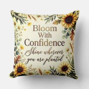 Golden Sunflower Harvest Throw Pillow