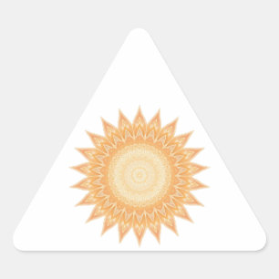 "Golden Sunflower Mandala – Light Within You" Triangle Sticker
