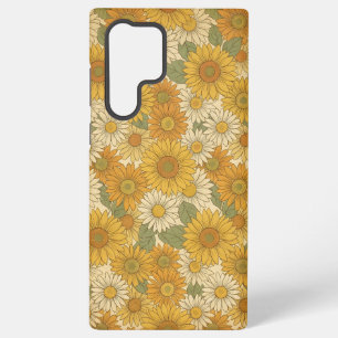 Golden Sunflower Meadow   Warm Vintage Floral Samsung Galaxy Case