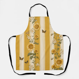 Golden Sunflower Monarch Butterfly Country Apron