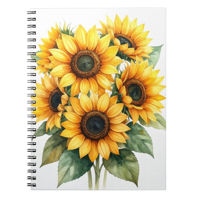 Golden Sunflower Spiral Notebook (Front)
