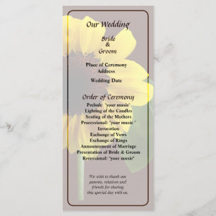 Golden Sunflower Wedding Program