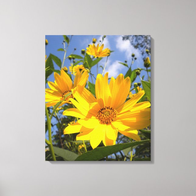 Golden Sunflowers Wrapped Canvas (Front)