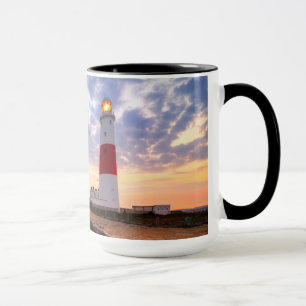 Golden Sunrise At Portland Bill Lighthouse Mug