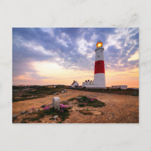 Golden Sunrise At Portland Bill Lighthouse Postcard