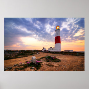 Golden Sunrise At Portland Bill Lighthouse Poster