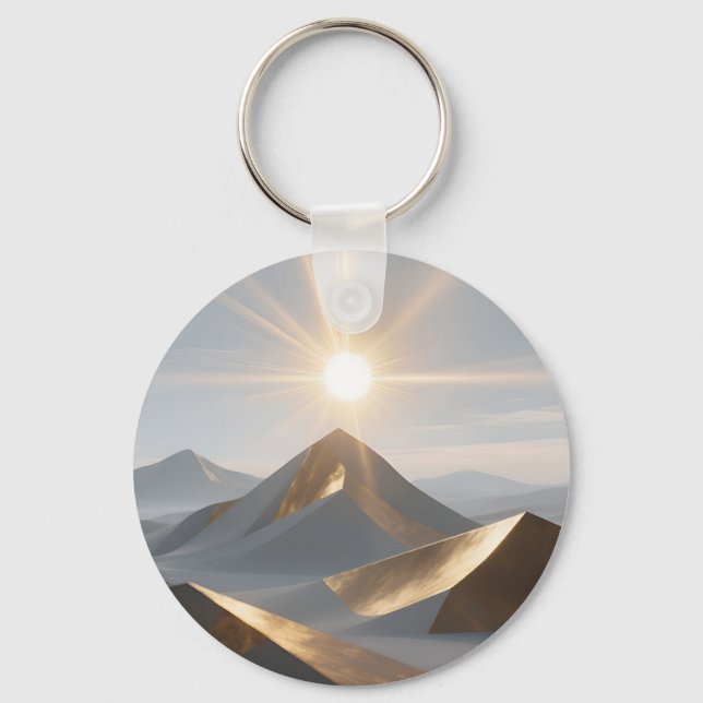 Golden Sunrise Desert Peaks Keychain (Front)