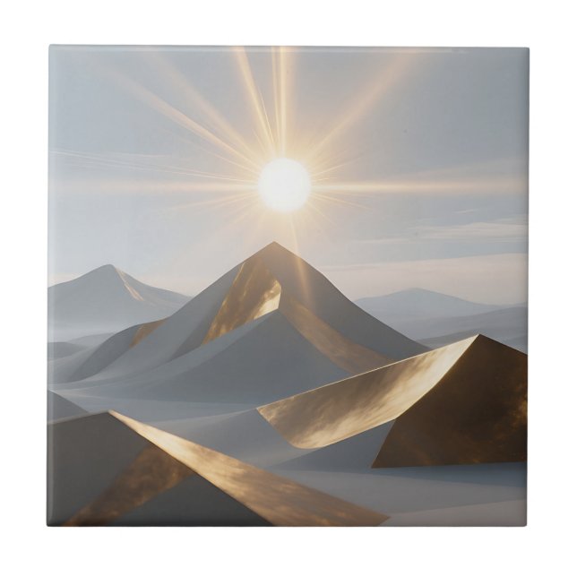Golden Sunrise Desert Peaks Tile (Front)