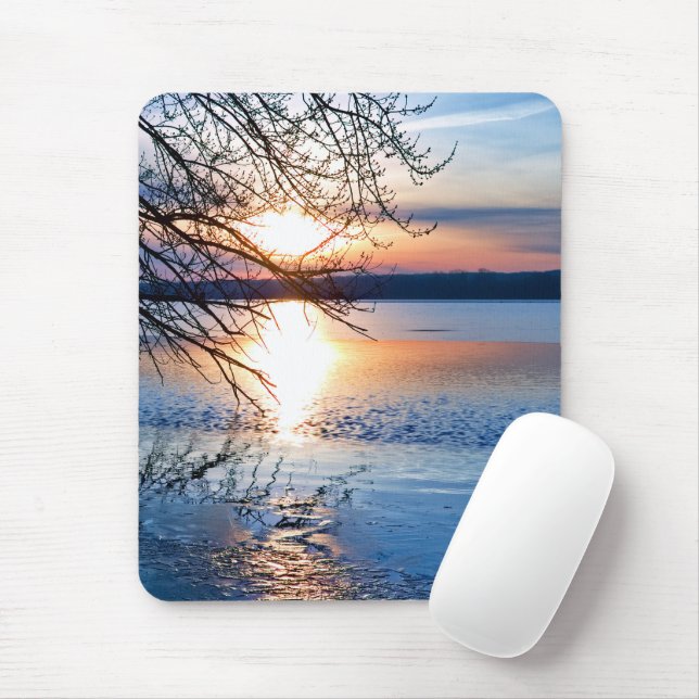 Golden Sunrise Over Lake Mouse Pad (With Mouse)