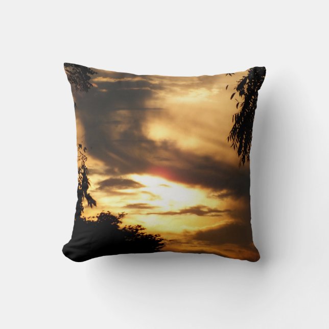 Golden Sunrise Throw Pillow (Front)