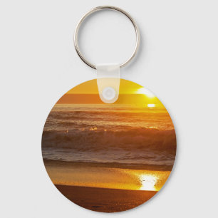 Golden Sunset at Horsfall Beach Keychain