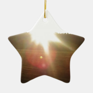 Golden Sunset Ceramic Ornament